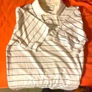 Golf shirt white with black stripes